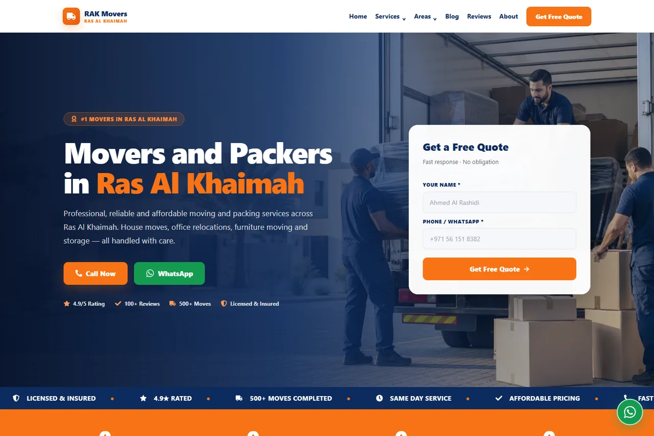 Homepage preview of Movers & Packers in Ras Al Khaimah