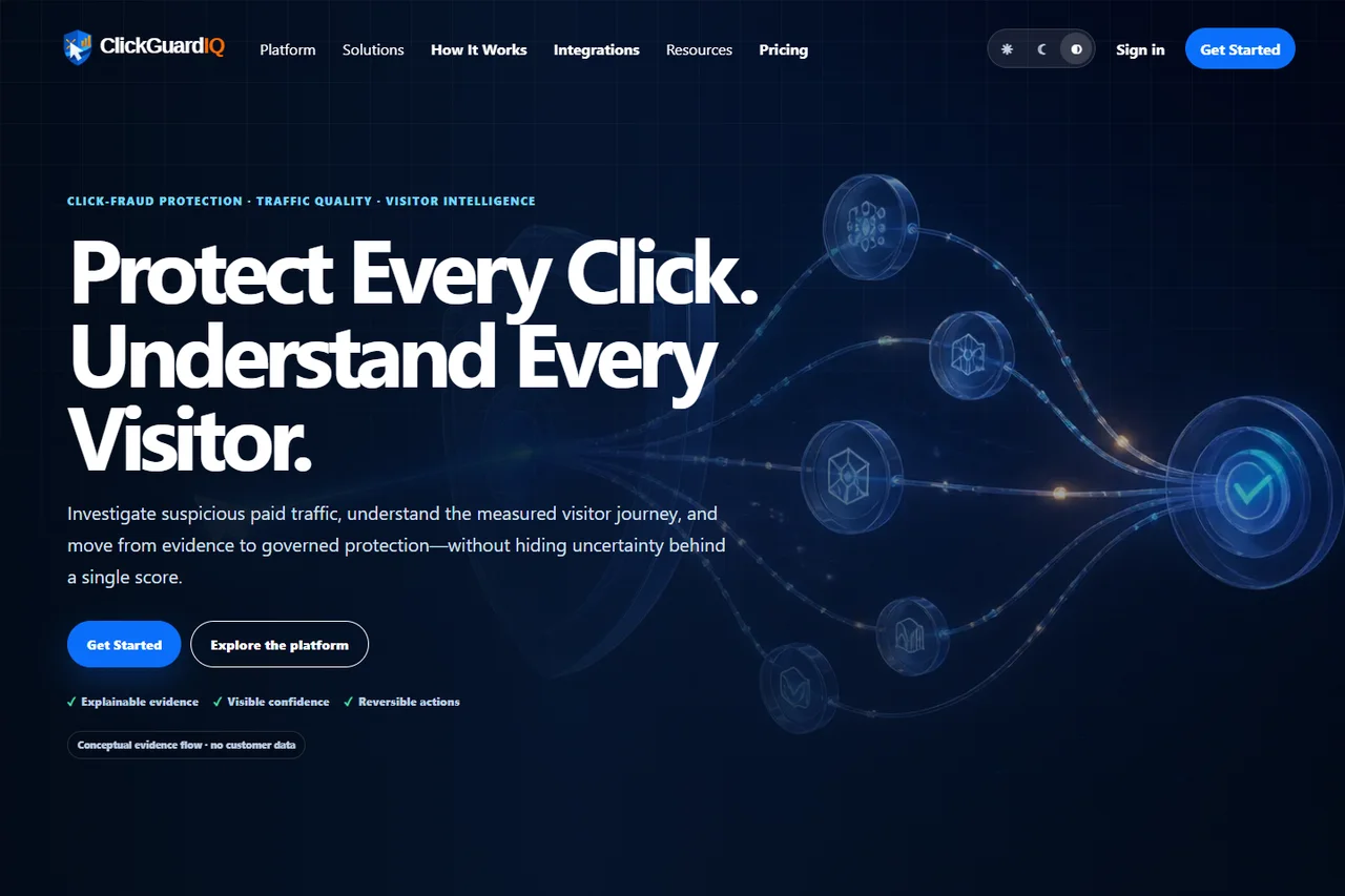 Homepage preview of ClickGuardIQ