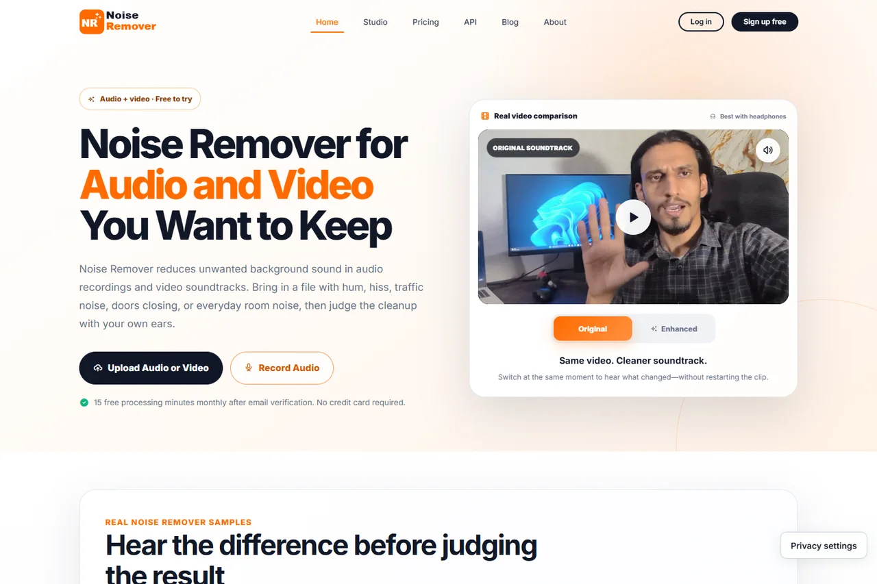 Homepage preview of Noise Remover