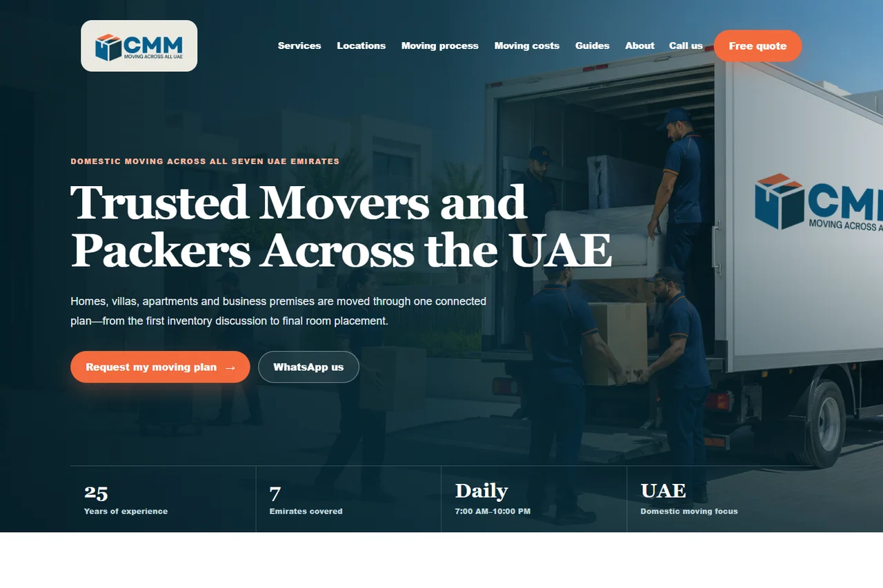 Homepage preview of Call Me Movers